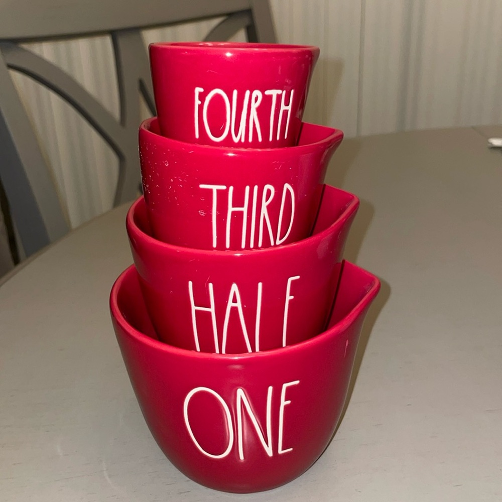 Rae Dunn Red Cut Out Heart Measuring Cups